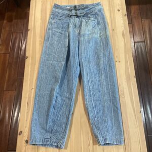 Vintage FREEGO High Waist Taper Leg Double Belt Mom Jeans Size M Waist 28"